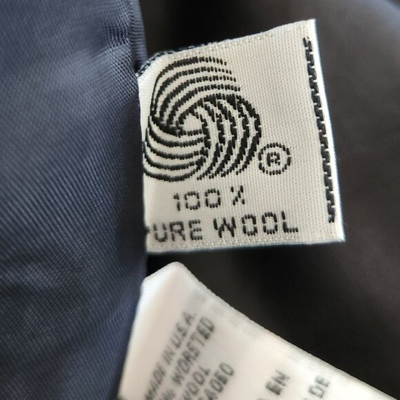 Dior strong shoulder fitted pure wool midnight blue jacket/blazer Sz 14 - Picture 10 of 10